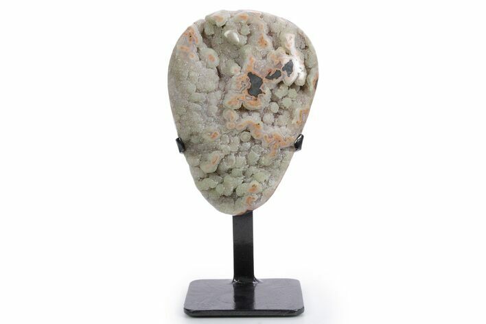 Sparkling Green Druzy Quartz Formation on Metal Stand #357186